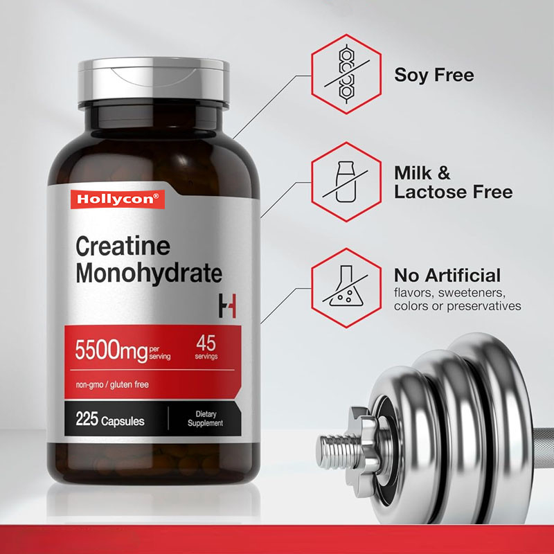 OEM Non-GMO Gluten Bebas Energi Dukungan Untuk Dewasa Creatine Monohydrate Kapsul