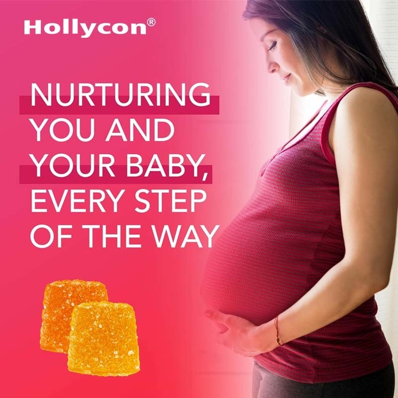 OEM DHA Folat Vitamin B C D Untuk dukungan janin dan saraf Kehamilan Permen karet Prenatal