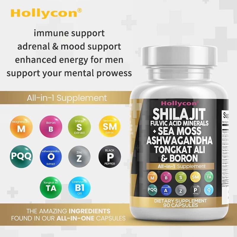 OEM Ashwagandha Tongkat Ali Boron Magnesium Untuk Pria Fulvic Acid Shilajit Kapsul