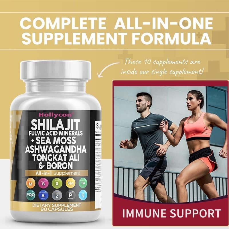 OEM Ashwagandha Tongkat Ali Boron Magnesium Untuk Pria Fulvic Acid Shilajit Kapsul