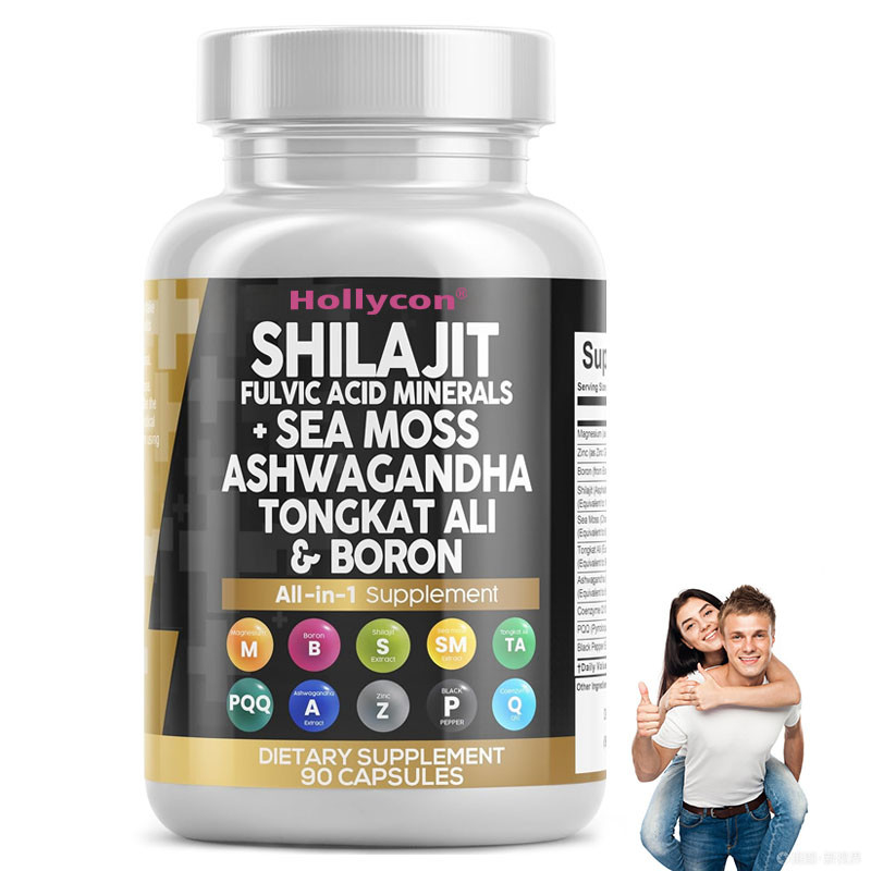 OEM Ashwagandha Tongkat Ali Boron Magnesium Untuk Pria Fulvic Acid Shilajit Kapsul