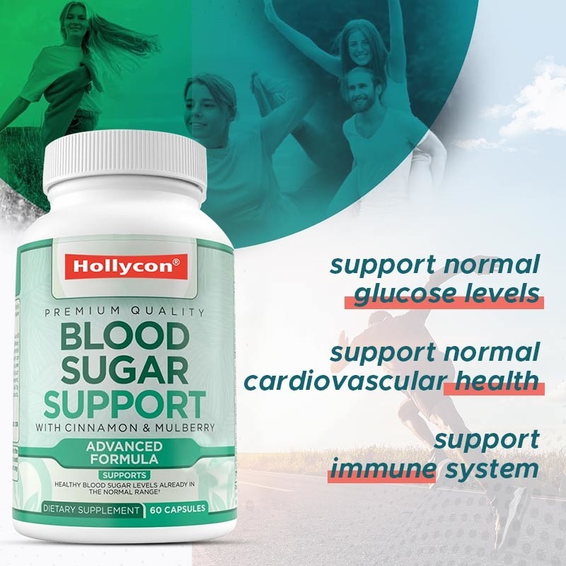 OEM Suplemen Dukungan Gula Darah Normal Kayu manis Melon pahit Mulberry Seng Biotin Vitamin Herbal Suplemen
