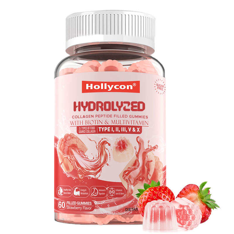Kolagen Peptida Hidrolitik Bebas Gula Berisi Protein Permen Karet Tipe I,II,III,V,X Dengan Vitamin Biotin