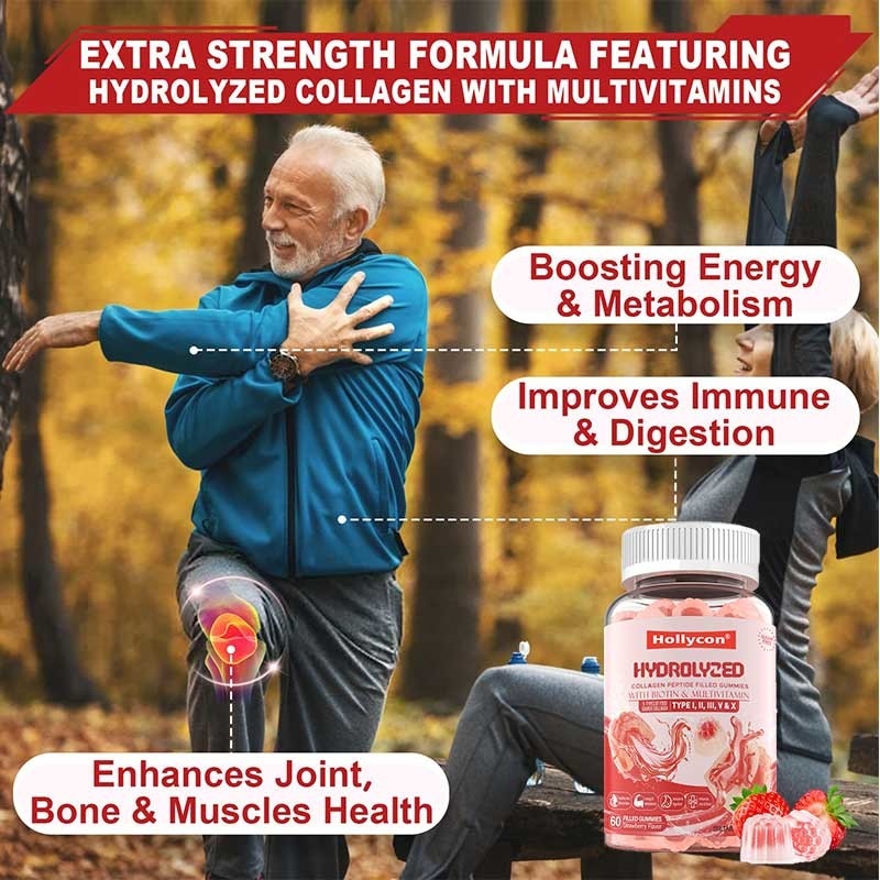 Kolagen Peptida Hidrolitik Bebas Gula Berisi Protein Permen Karet Tipe I,II,III,V,X Dengan Vitamin Biotin