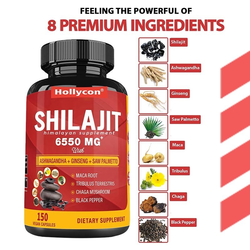 Himalaya Shilajit Suplemen Energi dan Dukungan Imun Gabungan Ashwagandha Ginseng Saw Palmetto Maca