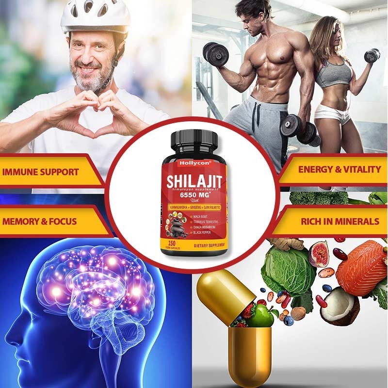 Himalaya Shilajit Suplemen Energi dan Dukungan Imun Gabungan Ashwagandha Ginseng Saw Palmetto Maca