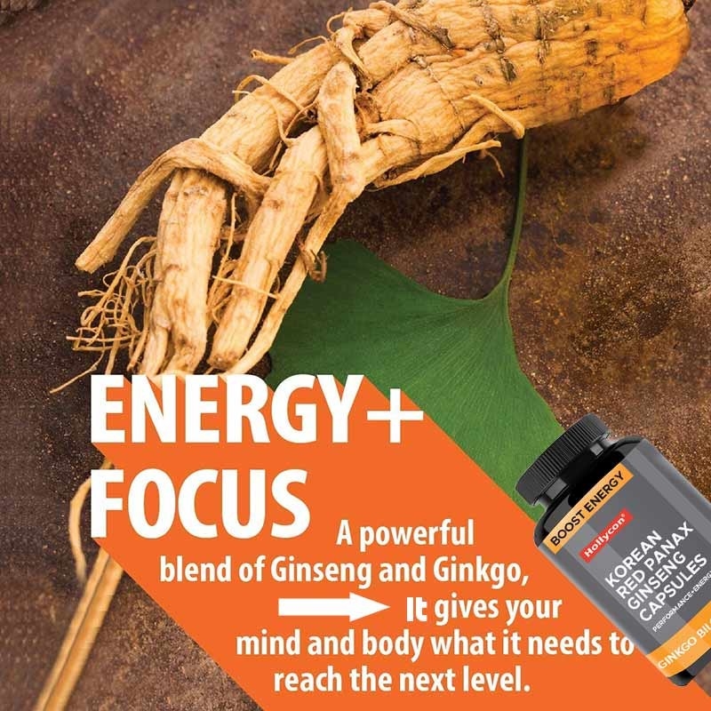 Oem Korea Merah Panax Ginseng Kapsul Ginkgo Biloba Tingkatkan Energi Fokus Memori untuk Pria dan Wanita