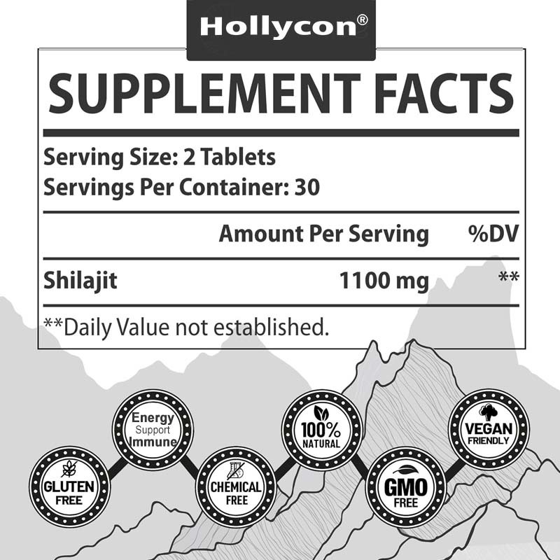 Shilajit Tablet Energi Dukungan Kekebalan Organik Shilajit untuk Pria dan Wanita