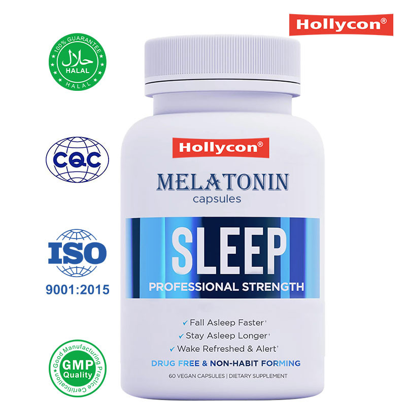 Supplier Melatonin Kapsul Bantuan Tidur untuk Dewasa Mempromosikan Suplemen Tidur dengan Magnesium Glycinate