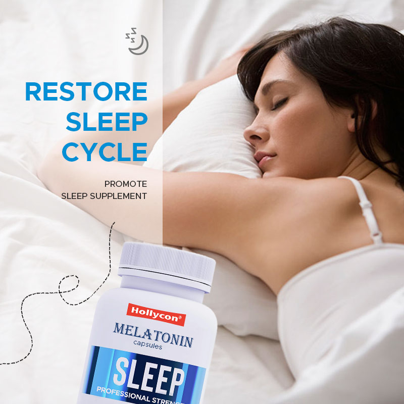 Supplier Melatonin Kapsul Bantuan Tidur untuk Dewasa Mempromosikan Suplemen Tidur dengan Magnesium Glycinate