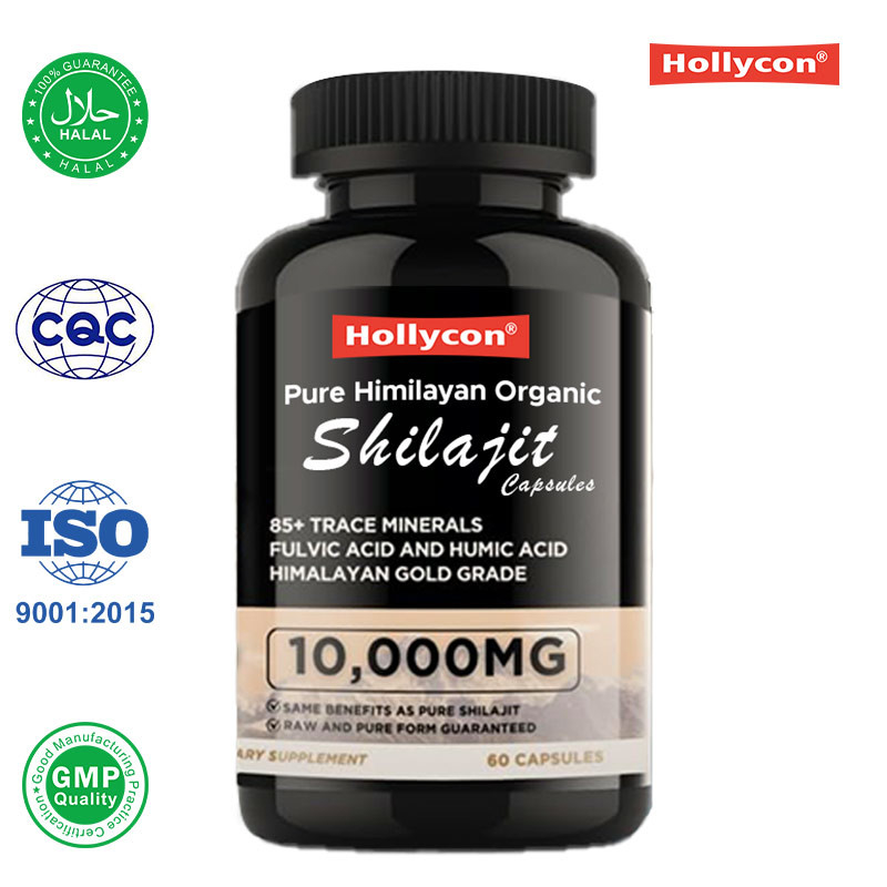 OEM Himalaya Murni Shilajit Organik Kapsul Antioksidan Dukungan Energi Penghilang Stres Kekebalan