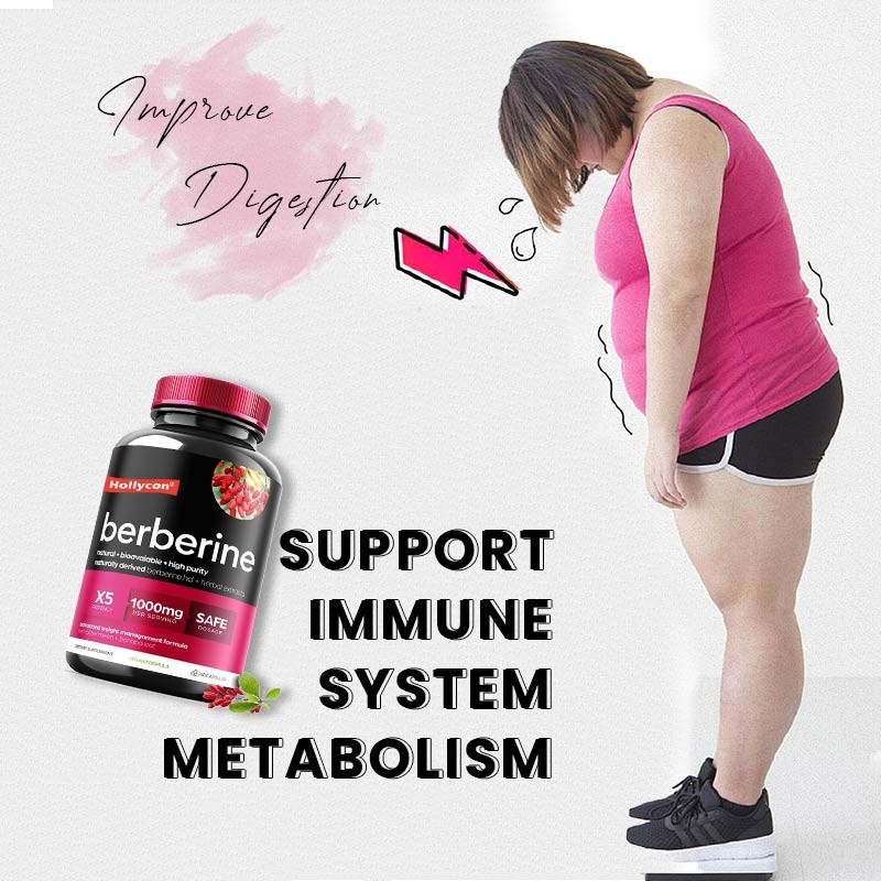 OEM Berberin Kapsul Berberin HCL Suppresan nafsu makan Suplemen pelangsingan pil untuk menurunkan berat badan