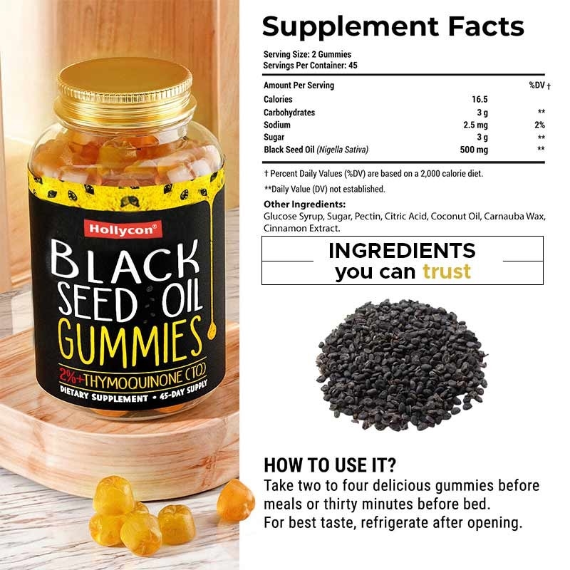 OEM Black Seed Oil Gummies Untuk Sendi Dukungan 500mg Black Seed Oil Gummies