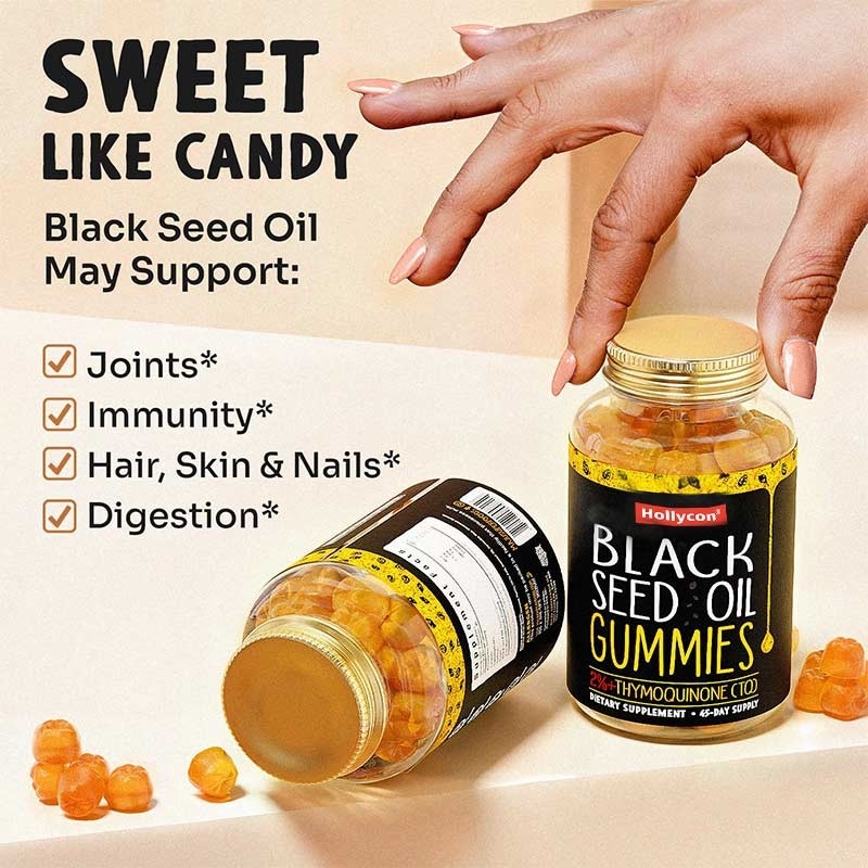 OEM Black Seed Oil Gummies Untuk Sendi Dukungan 500mg Black Seed Oil Gummies