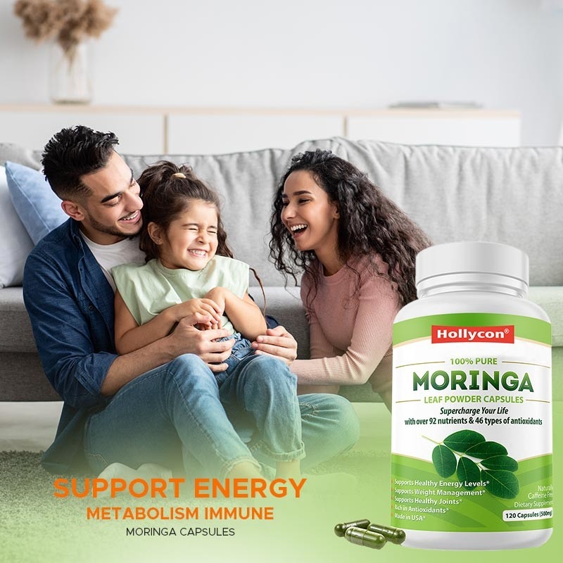 Kapsul Moringa Bubuk Moringa Organik Daun Moringa Dukungan Energi Metabolisme Pabrik Kekebalan