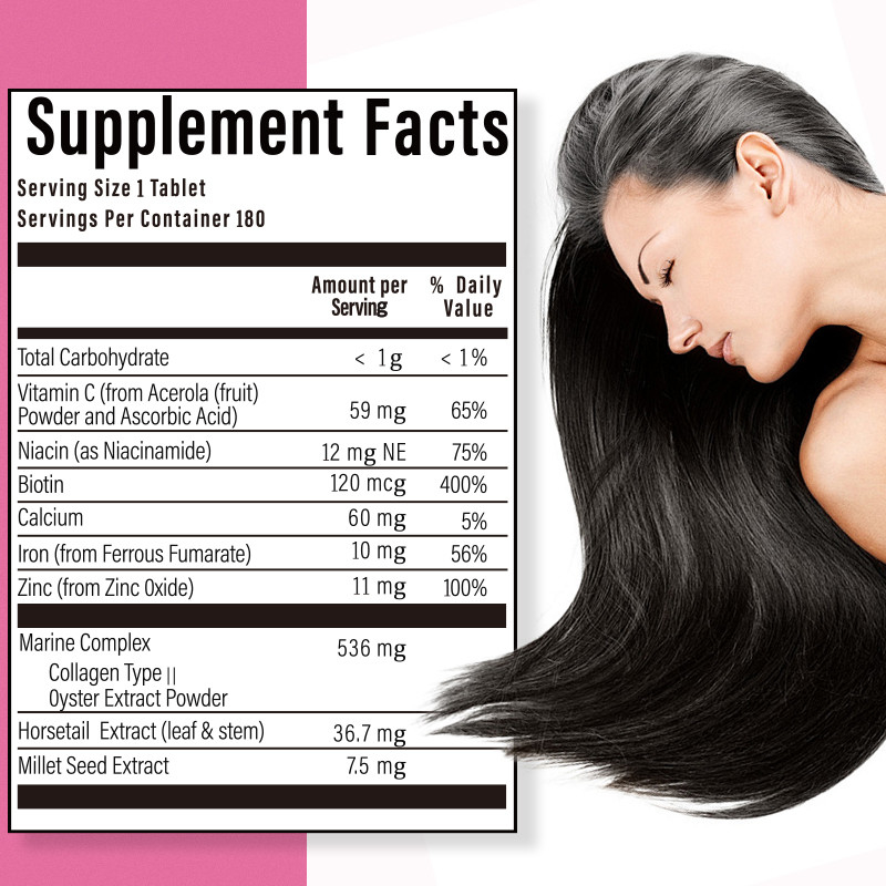 Tablet Pertumbuhan Rambut 120mcg Biotin Produk Pertumbuhan Rambut Untuk Pertumbuhan Rambut