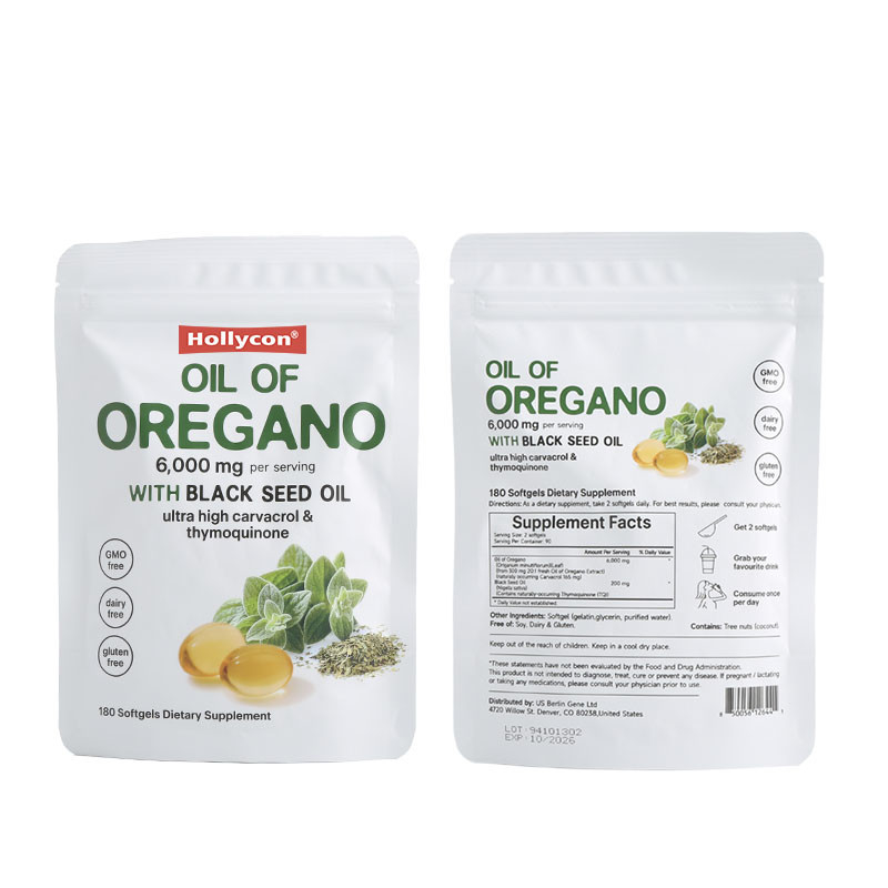 Minyak Oregano Organik Softgels 6000mg Minyak Oregano Softgels Untuk Dukungan Imun