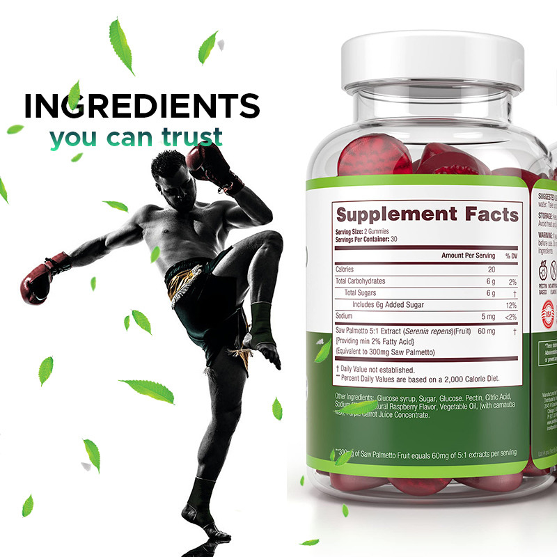 Saw Palmetto Gummies Untuk Pria Dan Wanita Keseimbangan Hormon Saw Palmetto Suplemen