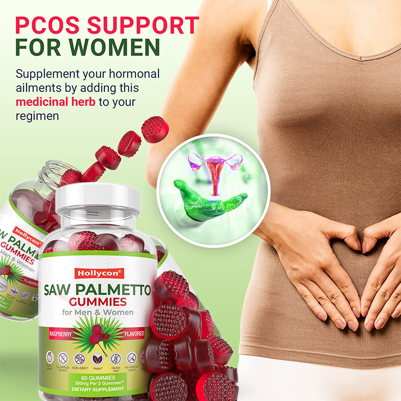 Saw Palmetto Gummies Untuk Pria Dan Wanita Keseimbangan Hormon Saw Palmetto Suplemen