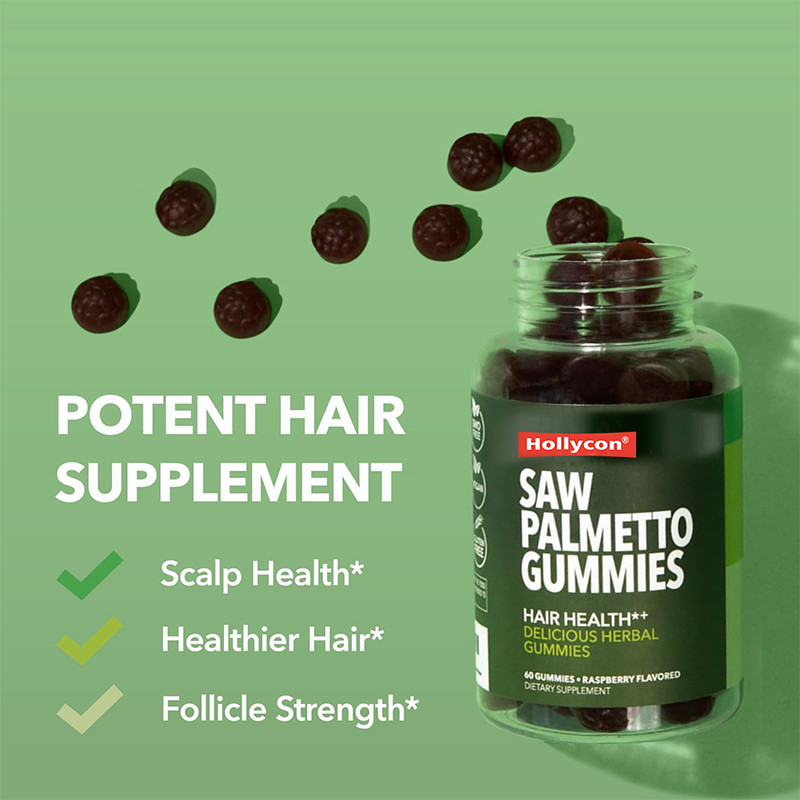Saw Palmetto Gummies Untuk Kesehatan Kepala 75mg Saw Palmetto Extract Untuk Dukungan Rambut
