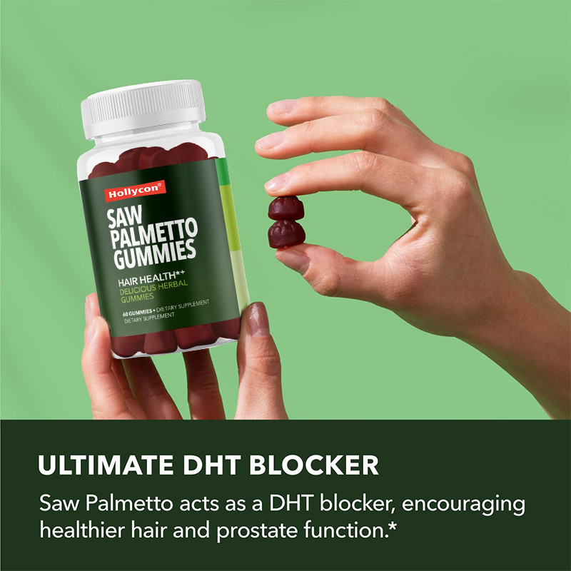 Saw Palmetto Gummies Untuk Kesehatan Kepala 75mg Saw Palmetto Extract Untuk Dukungan Rambut