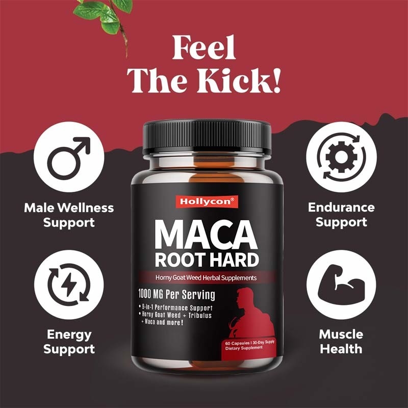 Pribadi Label Maca Herbal Suplemen Horny Kambing Rumput Kapsul keras Untuk meningkatkan energi