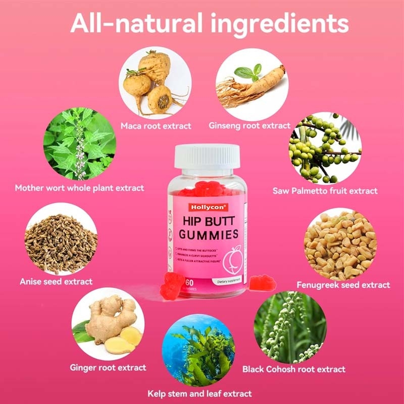 OEM Hip Butt Gummies Untuk Wanita Butt Meningkatkan Suplemen Untuk Butt Lift