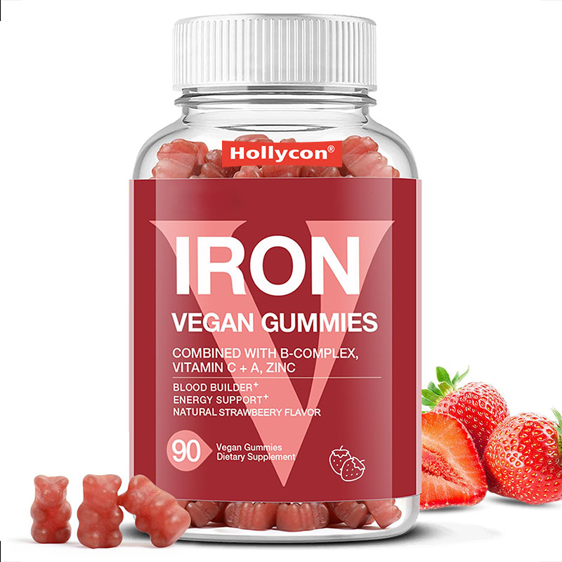 Iron Vegan Gummies Untuk Dewasa 60mcg Folic Acid Iron Gummies Untuk Dukungan Energi