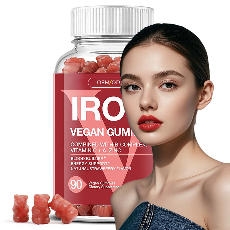 Iron Gummies Untuk Pria dan Wanita Iron Vegan Gummies Untuk Produk Sel Merah