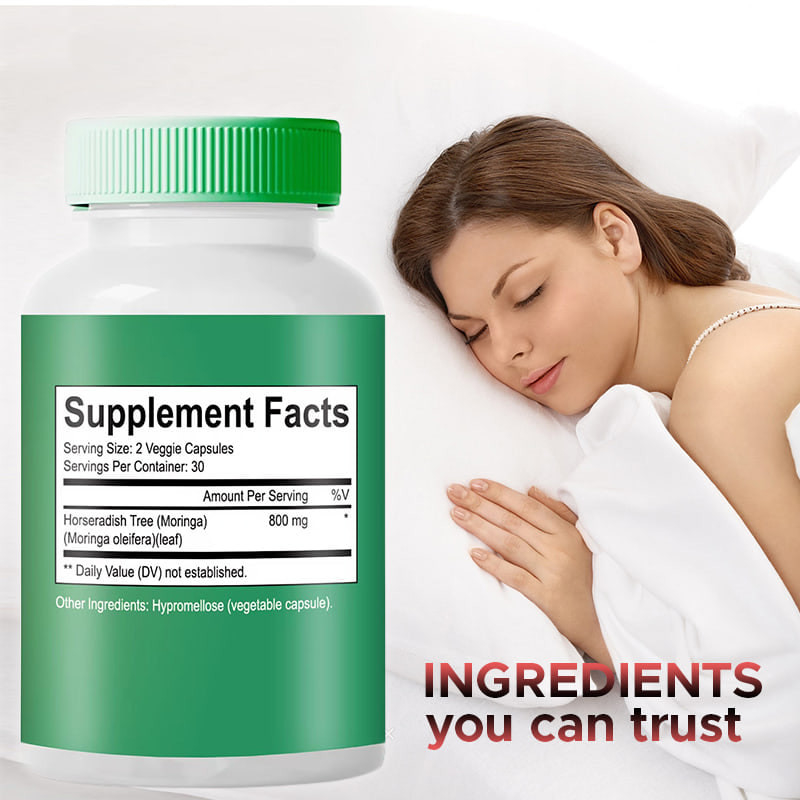 Moringa Powder Kapsul 6000mg Moringa Oleifera Campuran Proprietary Untuk Dukungan sendi