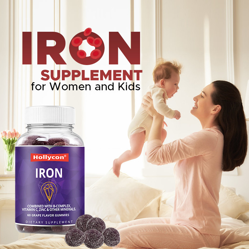 OEM Iron Gummies Untuk Wanita 250mcg Folic Acid Iron Gummies Untuk Dukungan Besi