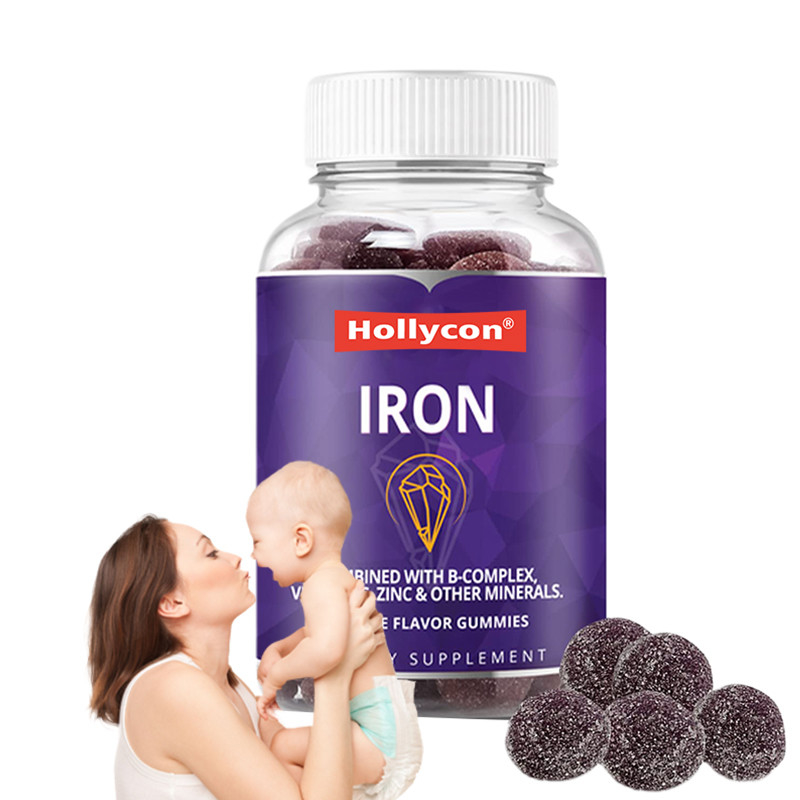 OEM Iron Gummies Untuk Wanita 250mcg Folic Acid Iron Gummies Untuk Dukungan Besi