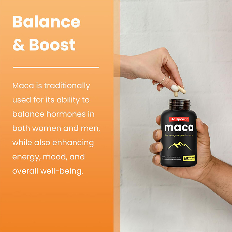 Kapsul Akar Maca Untuk Pria 2100mg Campuran Akar Maca Organik Untuk Dukungan Mood