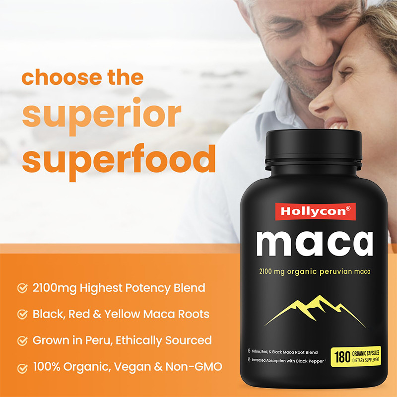 Kapsul Akar Maca Untuk Pria 2100mg Campuran Akar Maca Organik Untuk Dukungan Mood