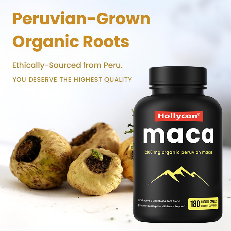 Kapsul Akar Maca Untuk Pria 2100mg Campuran Akar Maca Organik Untuk Dukungan Mood