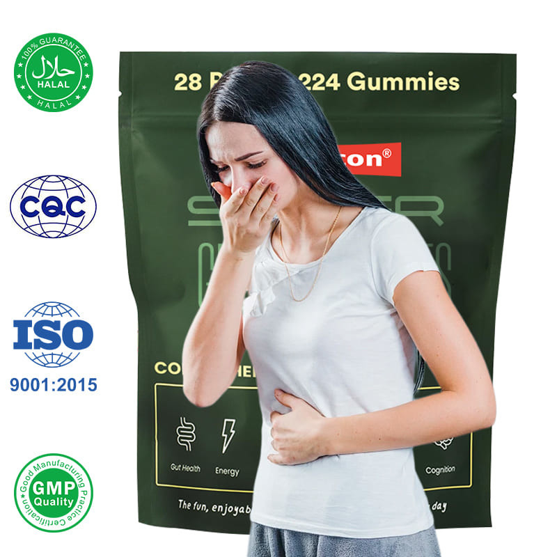 Teh Hijau Permen karet Multivitamin Suplemen Spirulina Bubuk Meningkatkan Kesehatan usus Dukungan kekebalan