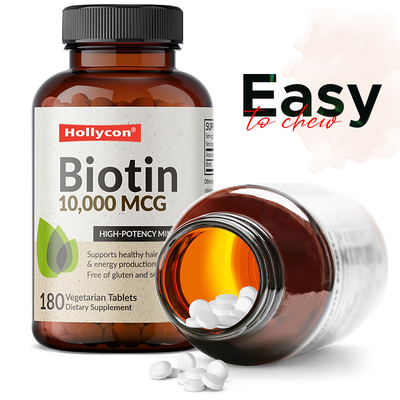 OEM Biotin Kapsul Untuk Pertumbuhan Rambut 10.000mcg Biotin Untuk Kulit Sehat Dan Kuku