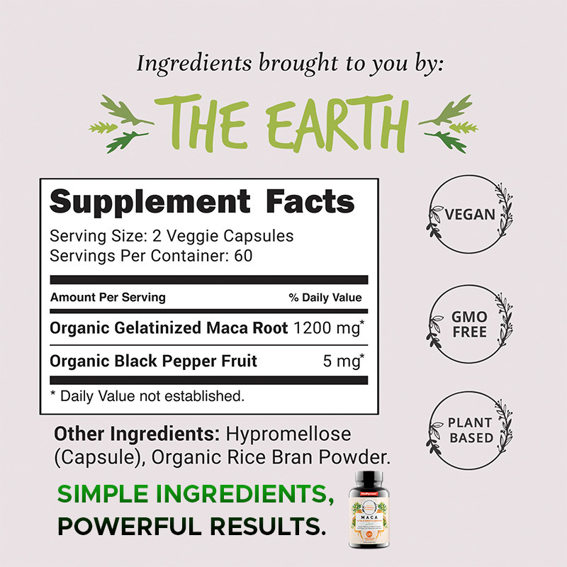 OEM Maca Root Powder Kapsul Untuk Keseimbangan Hormonal 1500mg Maca Root Kapsul