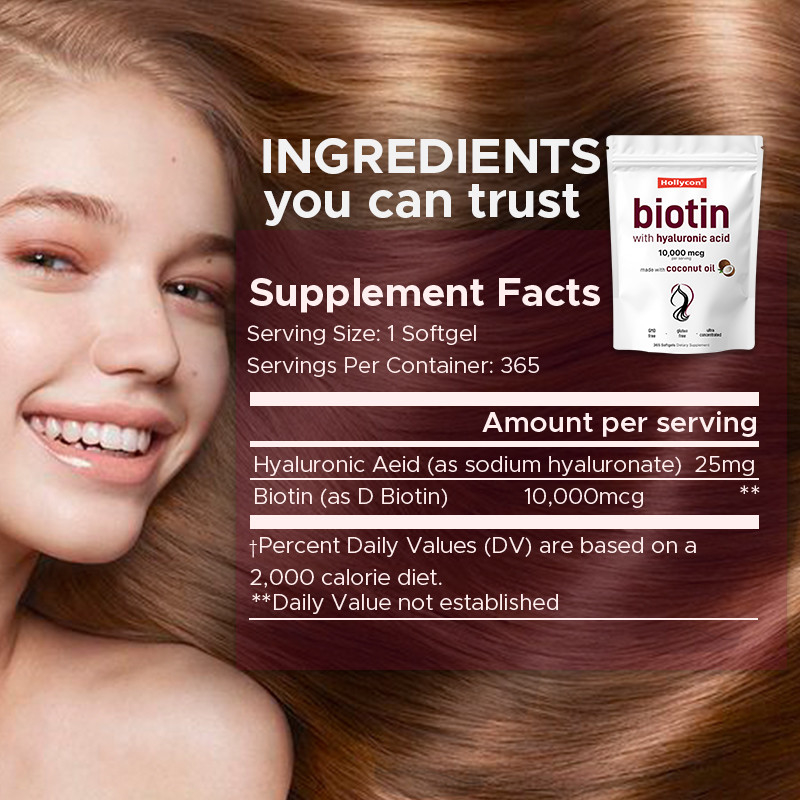 Suplemen Biotin 10.000mcg Biotin Softgel Untuk Rambut dan Kulit Sehat Biotin Softgel