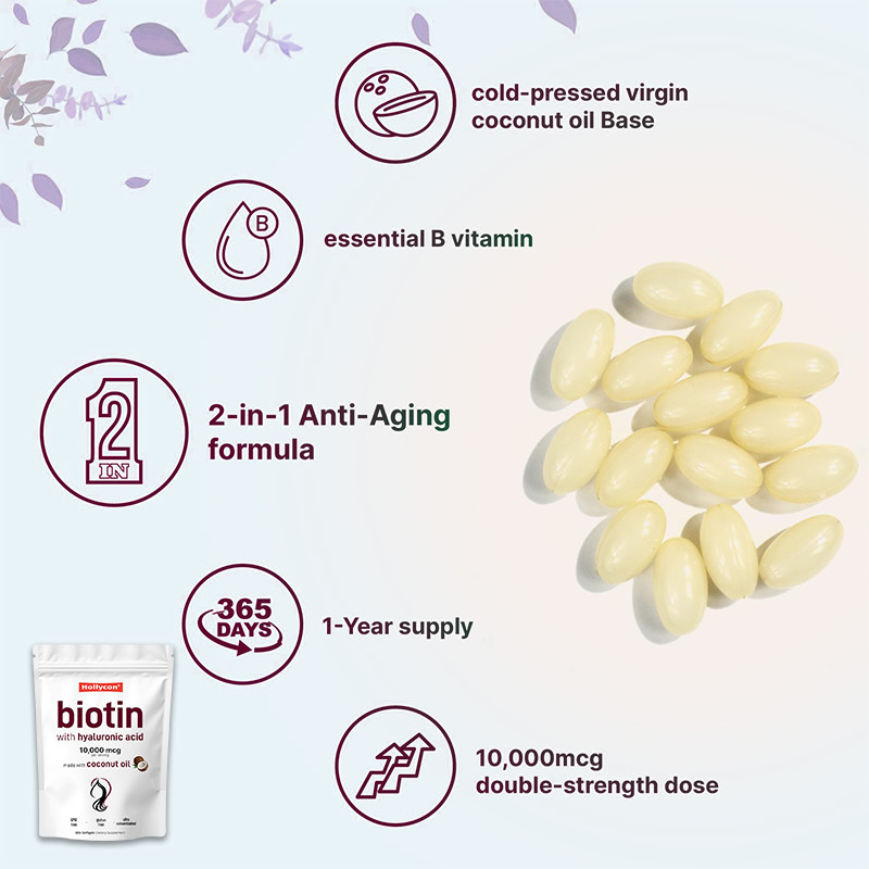 Suplemen Biotin 10.000mcg Biotin Softgel Untuk Rambut dan Kulit Sehat Biotin Softgel