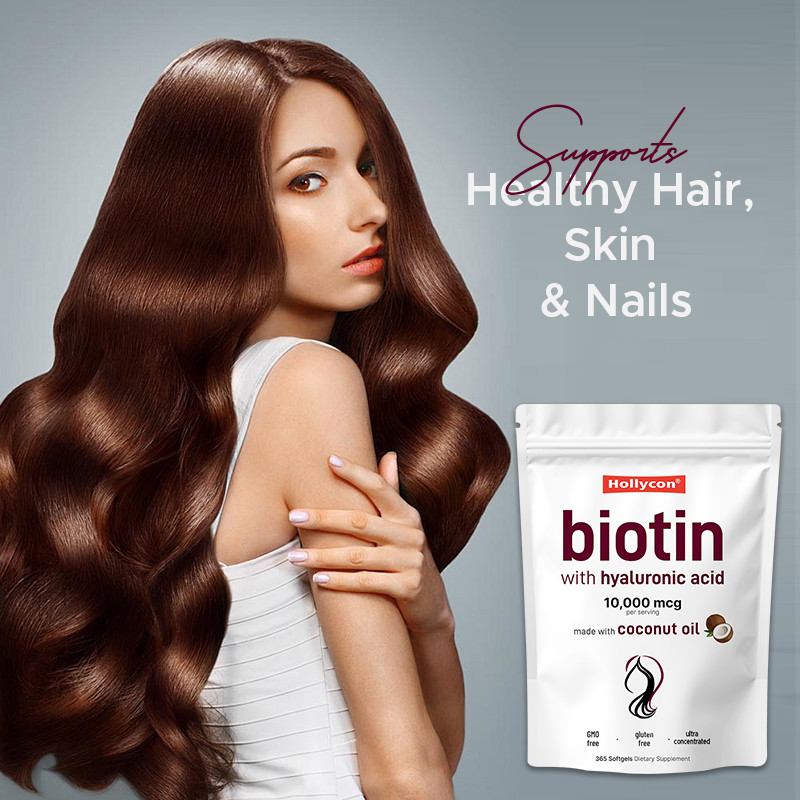 Suplemen Biotin 10.000mcg Biotin Softgel Untuk Rambut dan Kulit Sehat Biotin Softgel
