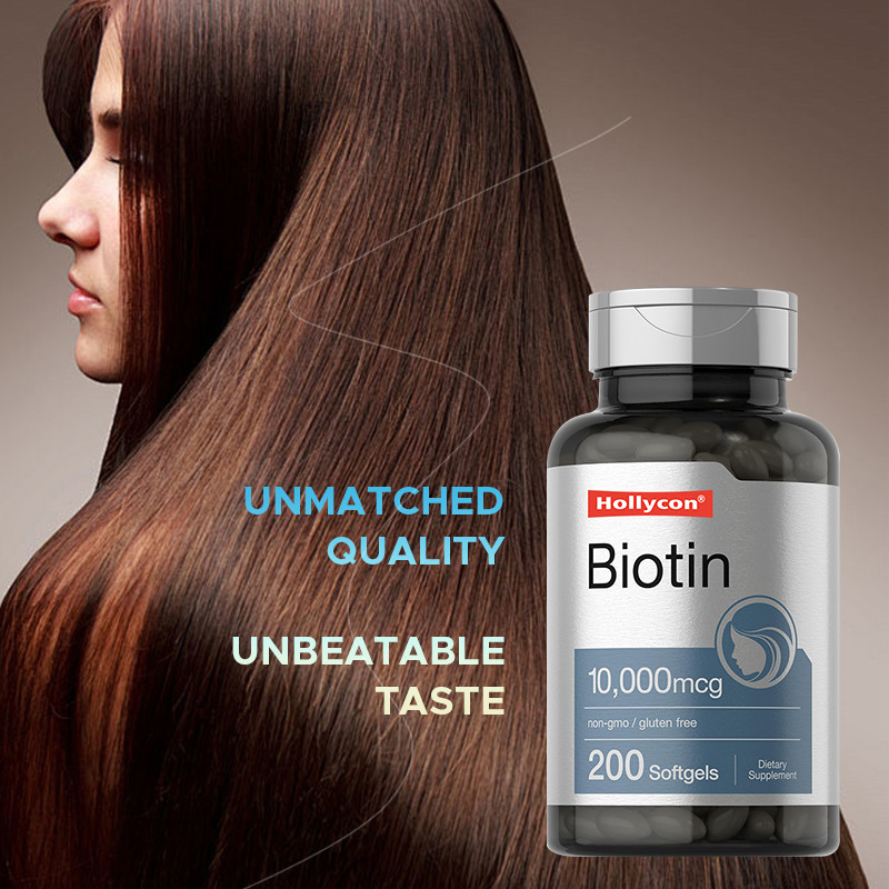 Suplemen Biotin Untuk Kesehatan Rambut 10.000mcg Biotin Softgels Untuk Kesehatan Rambut Dan Kuku