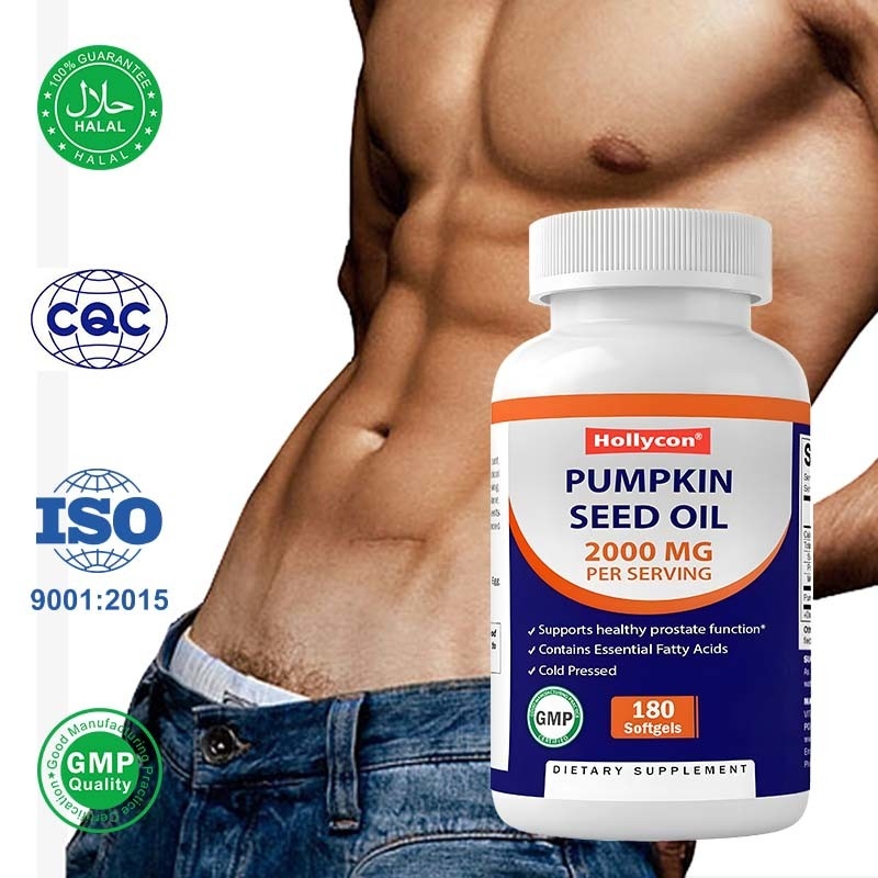 OEM Pumpkin Seed Oil Softgels Untuk Mempromosikan Kesehatan Kepala 2000 mg Pumpkin Seed Oil