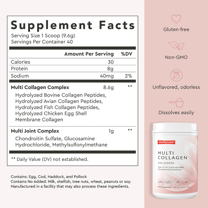 OEM Multi Collagen Powder Untuk Dukungan Rambut Collagen Peptida Hidrolisis Protein Powder