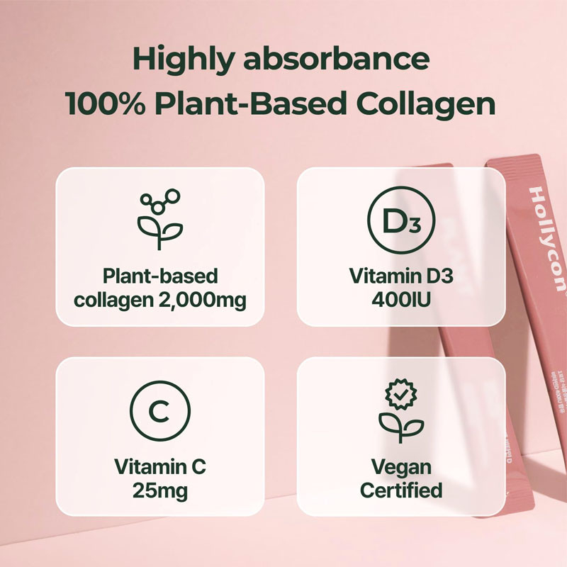 Vegan Collagen Jelly Stick Dengan Vitamin D3 400IU Untuk Mendukung Tulang Sehat