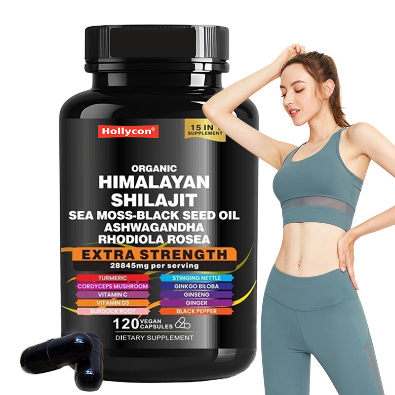 OEM Organik Murni Himalaya Shilajit Kapsul Untuk Dukungan Imun Kapsul Shilajit