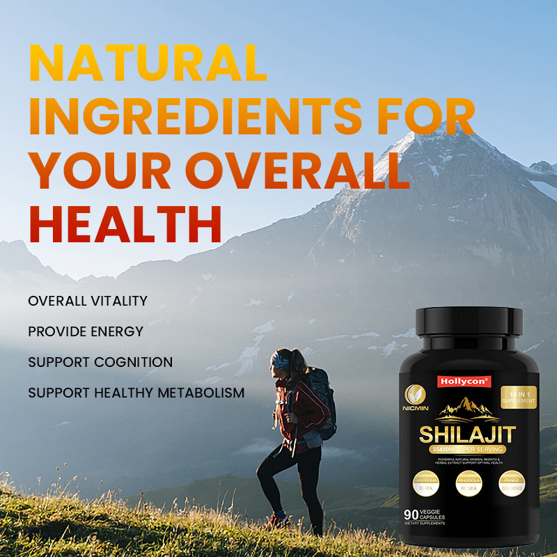 Suplemen Shilajit Organik Himalaya Murni Untuk Dukungan Kekebalan 25000mg Kapsul Shilajit