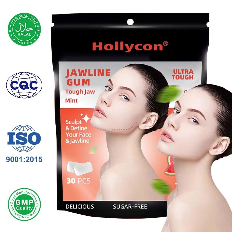 Pabrik Customized Kalori-Free Hard Chewing Gum untuk Jawline Gusi Bebas Gula Gusi Energi untuk Latihan Wajah yang Efektif