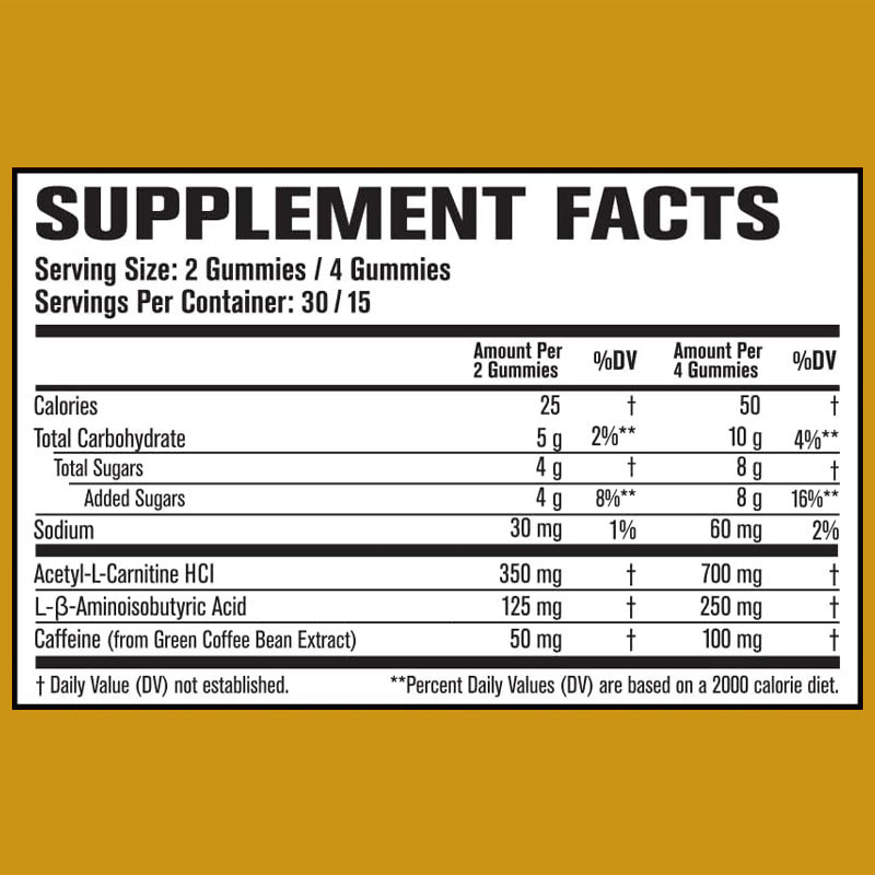 OEM Thermogenic Fat Burner & Appetite Suppressant Gummies dengan Acetyl-L-Carnitine HCL, MitoBurn, Gummies penurunan berat badan