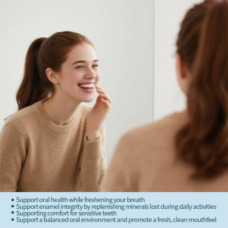 Permen karet bebas gula dengan Nano Hydroxyapatite - nafas segar dan kesehatan mulut Peppermint Remineralizing Chewing Gum